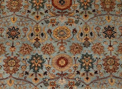 10x14 Alfombra de lana anudada a mano estilo Mina Khani persa azul ( G- 12245 )