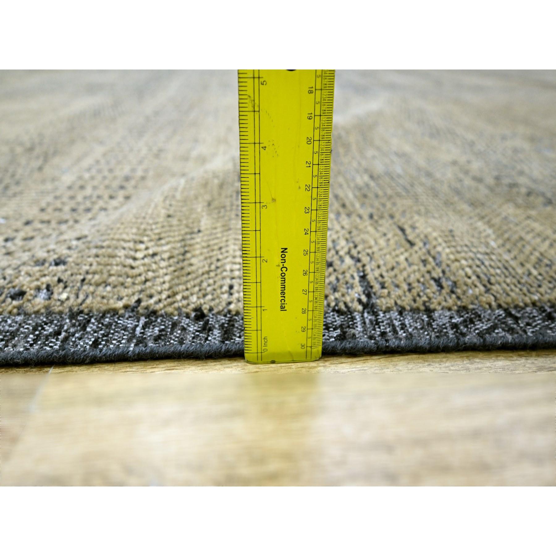 10'x14' Braun & Schwarz Oxidiert Gras Design Hand geknüpft alle Wolle Orientteppich im Angebot 3