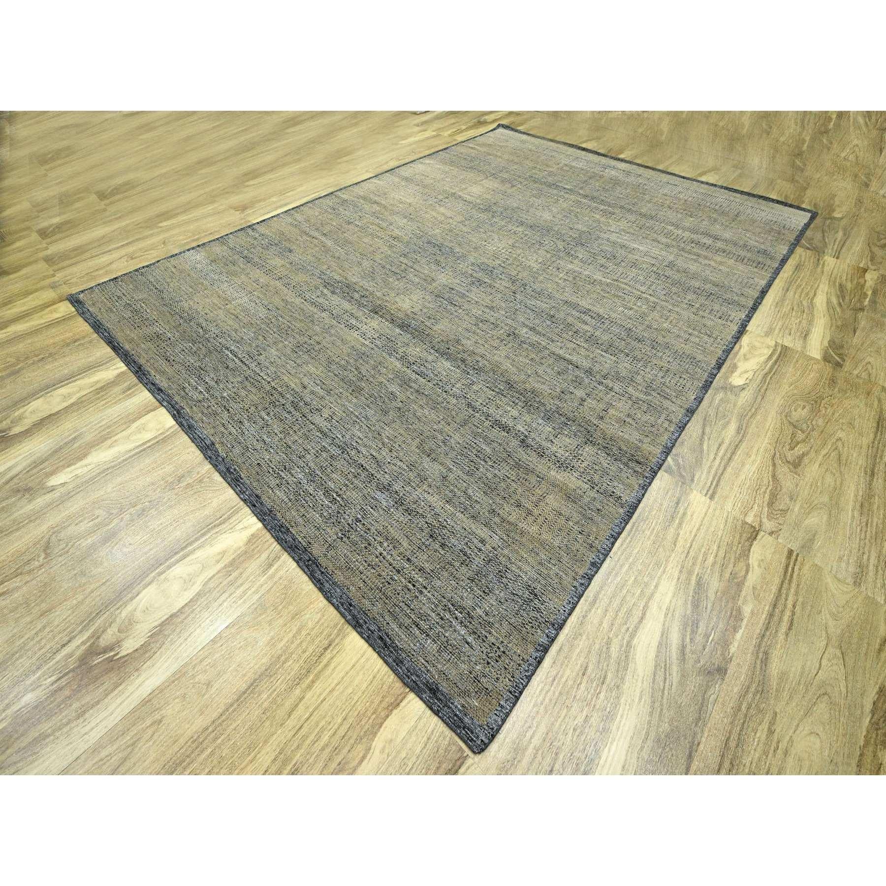 10'x14' Braun & Schwarz Oxidiert Gras Design Hand geknüpft alle Wolle Orientteppich (Moderne) im Angebot