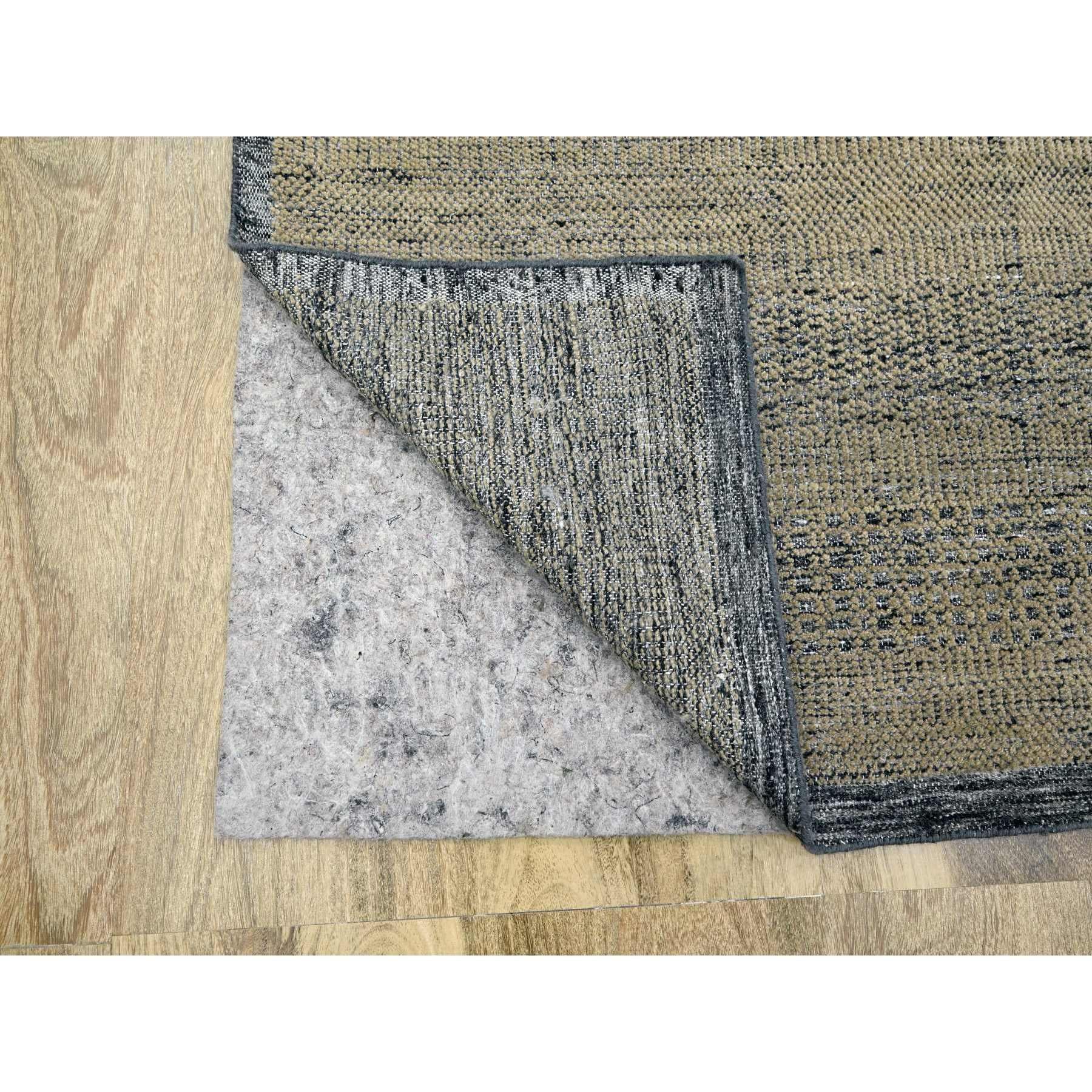 10'x14' Braun & Schwarz Oxidiert Gras Design Hand geknüpft alle Wolle Orientteppich (Indisch) im Angebot