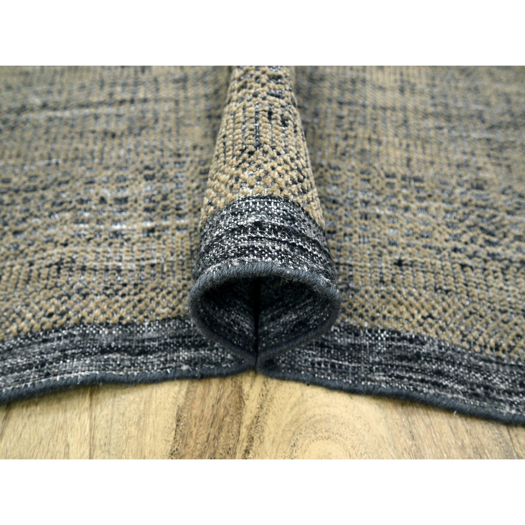 10'x14' Braun & Schwarz Oxidiert Gras Design Hand geknüpft alle Wolle Orientteppich (Handgeknüpft) im Angebot