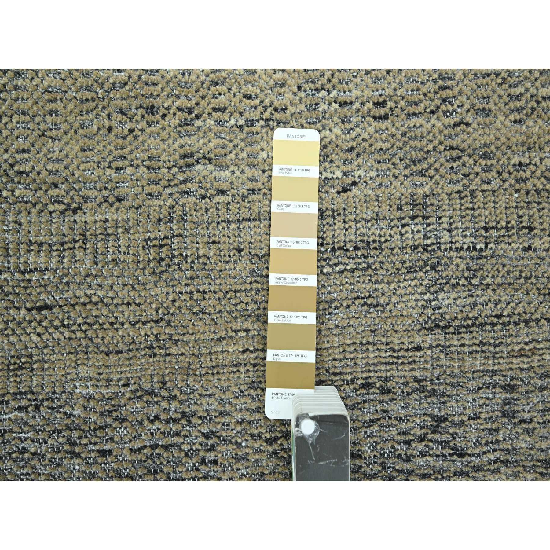 10'x14' Braun & Schwarz Oxidiert Gras Design Hand geknüpft alle Wolle Orientteppich (21. Jahrhundert und zeitgenössisch) im Angebot