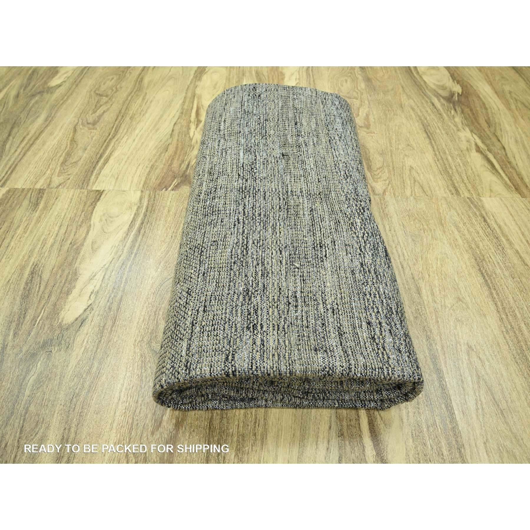 10'x14' Alfombra Oriental de Lana Anudada a Mano con Diseño de Hierba Marrón y Negra Oxidada en venta 2