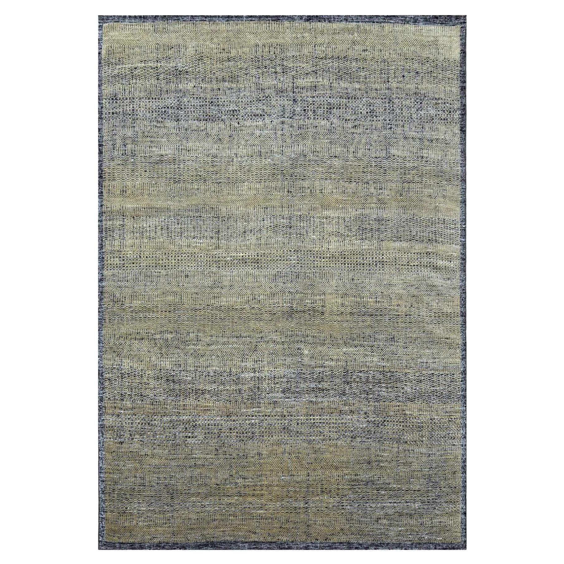 10'x14' Brown & Black Oxidized Grass Design Hand Knotted All Wool Oriental Rug