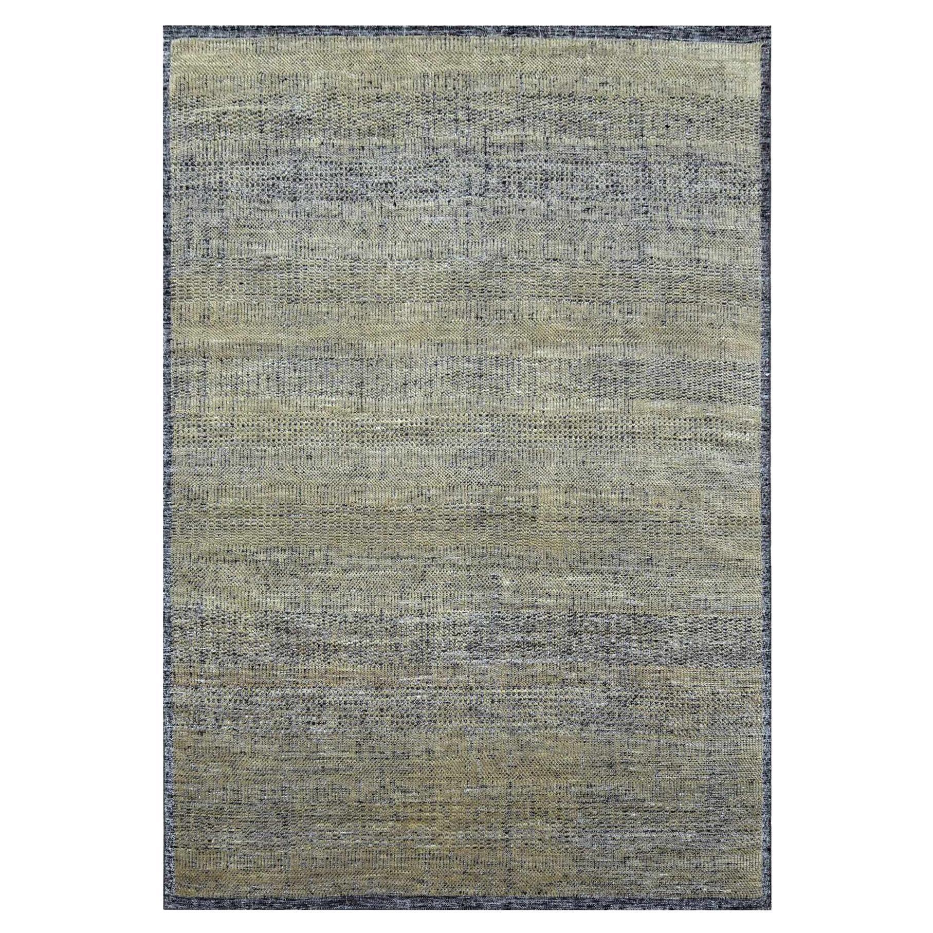 10
x14
Marrone e Nero Ossidato Design/One Annodato a Mano Tutta Lana Tappeto Orientale