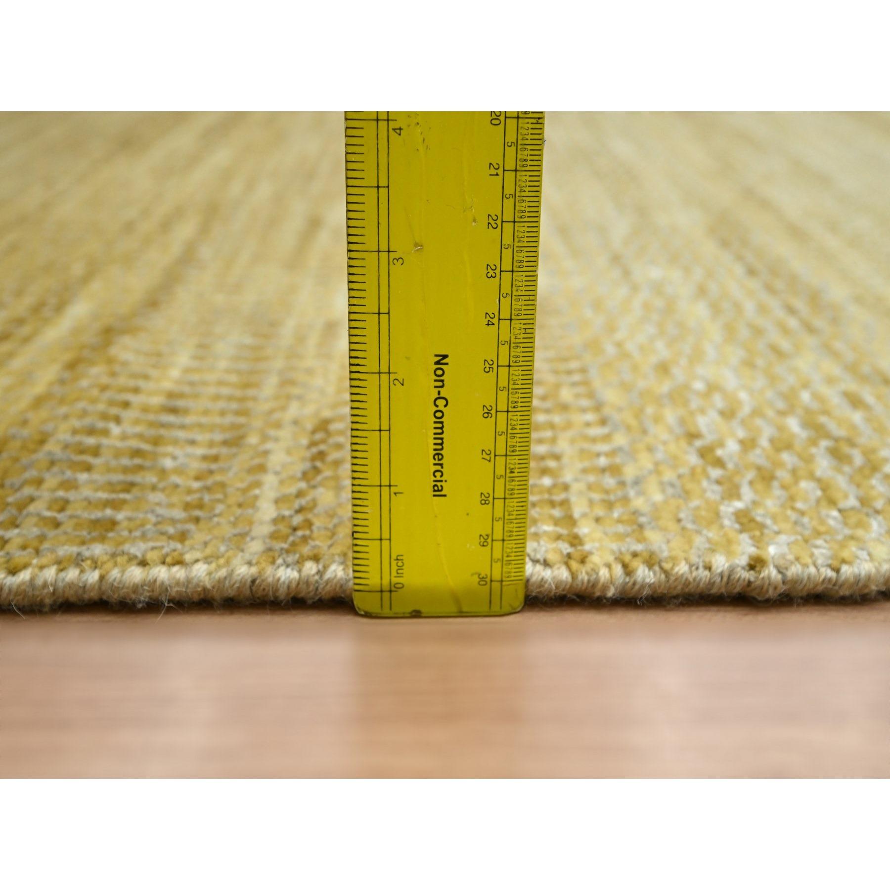 Tappeto orientale in lana e seta annodato a mano con design a erba moderno marrone 10'x14' in vendita 2