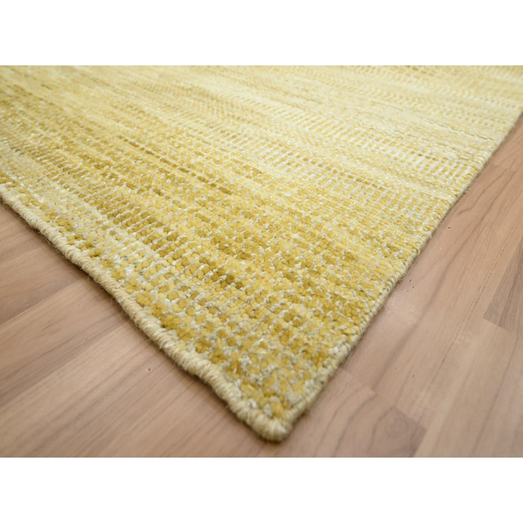 Tappeto orientale in lana e seta annodato a mano con design a erba moderno marrone 10'x14' In condizioni Nuovo in vendita a Carlstadt, NJ