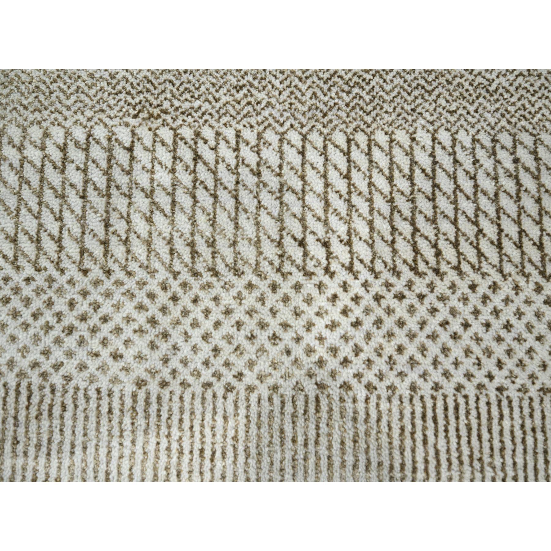 10'x14' Braun Modern Grass Design Wolle und Seide Handgeknüpft Orientteppich im Angebot 2