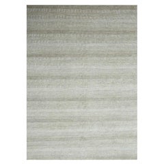 10'x14' Braun Modern Grass Design Wolle und Seide Handgeknüpft Orientteppich