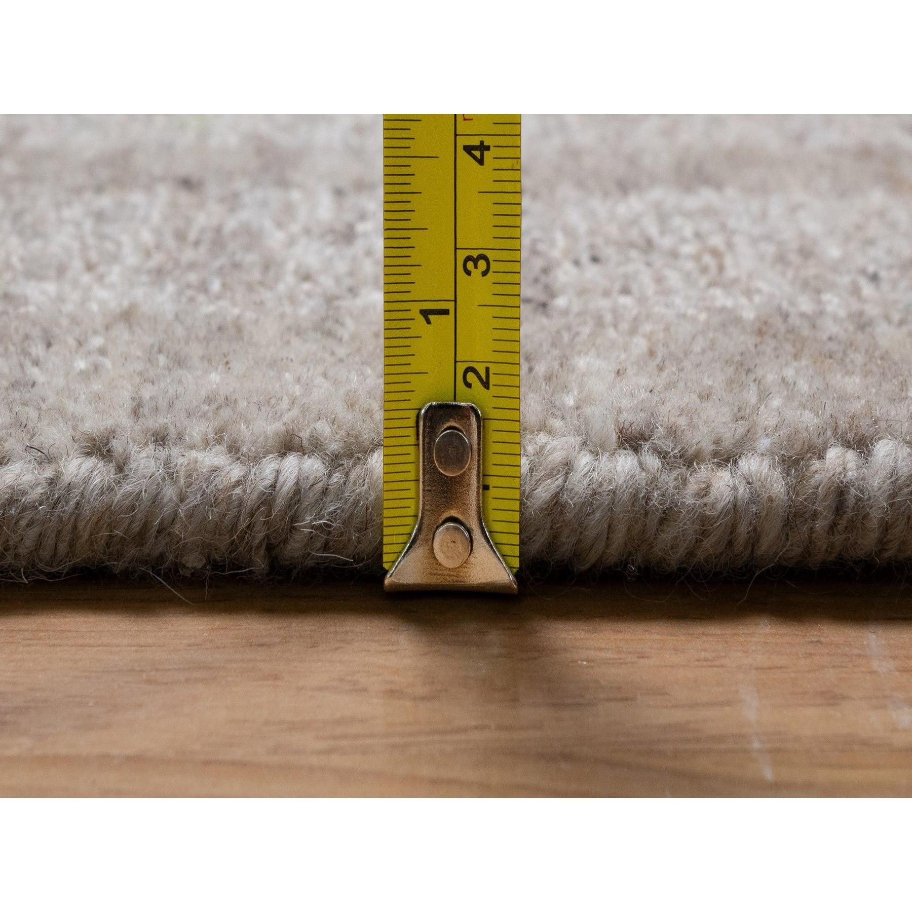 10'x14' Brauner Streifen Design Salz- und Pfeffereffekt Handgewebter Teppich aus reiner Wolle im Angebot 3