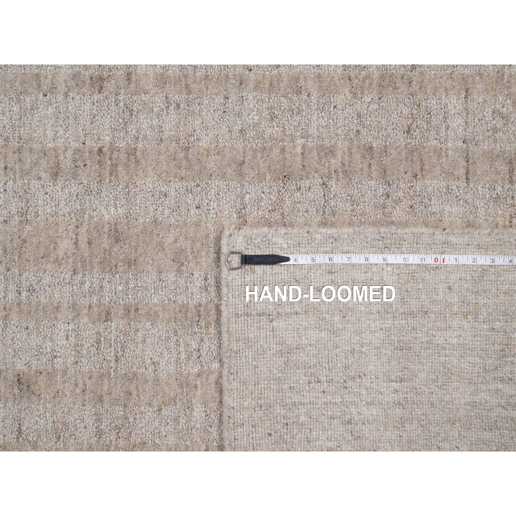 10'x14' Brauner Streifen Design Salz- und Pfeffereffekt Handgewebter Teppich aus reiner Wolle im Angebot 4