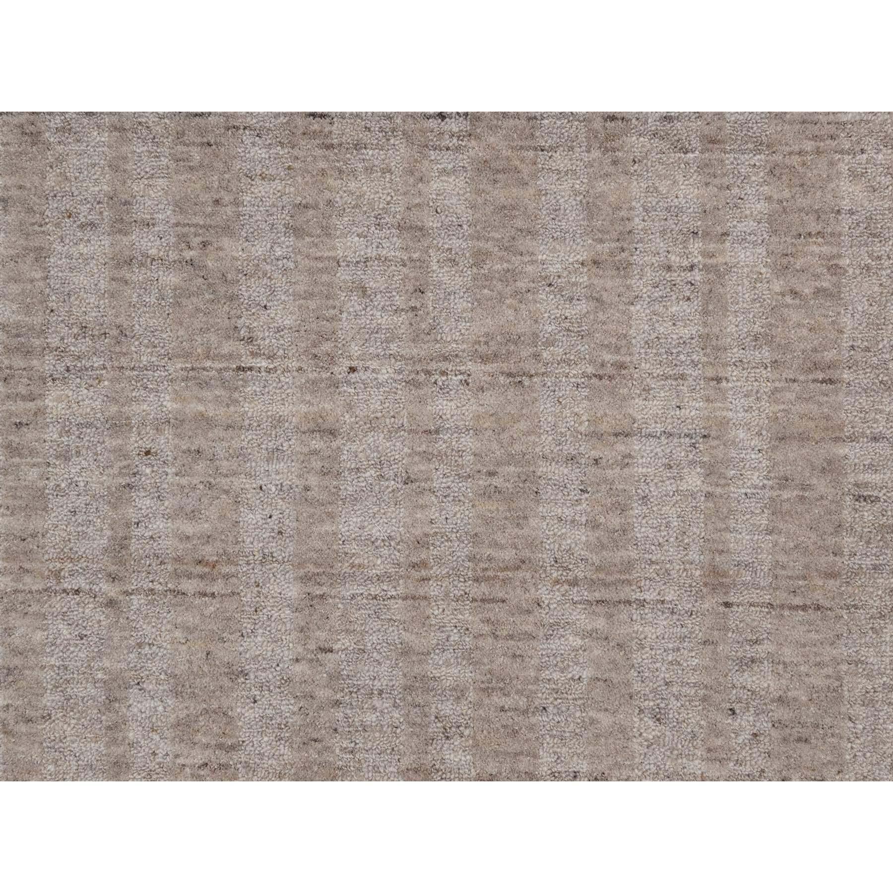 10'x14' Brauner Streifen Design Salz- und Pfeffereffekt Handgewebter Teppich aus reiner Wolle im Angebot 1