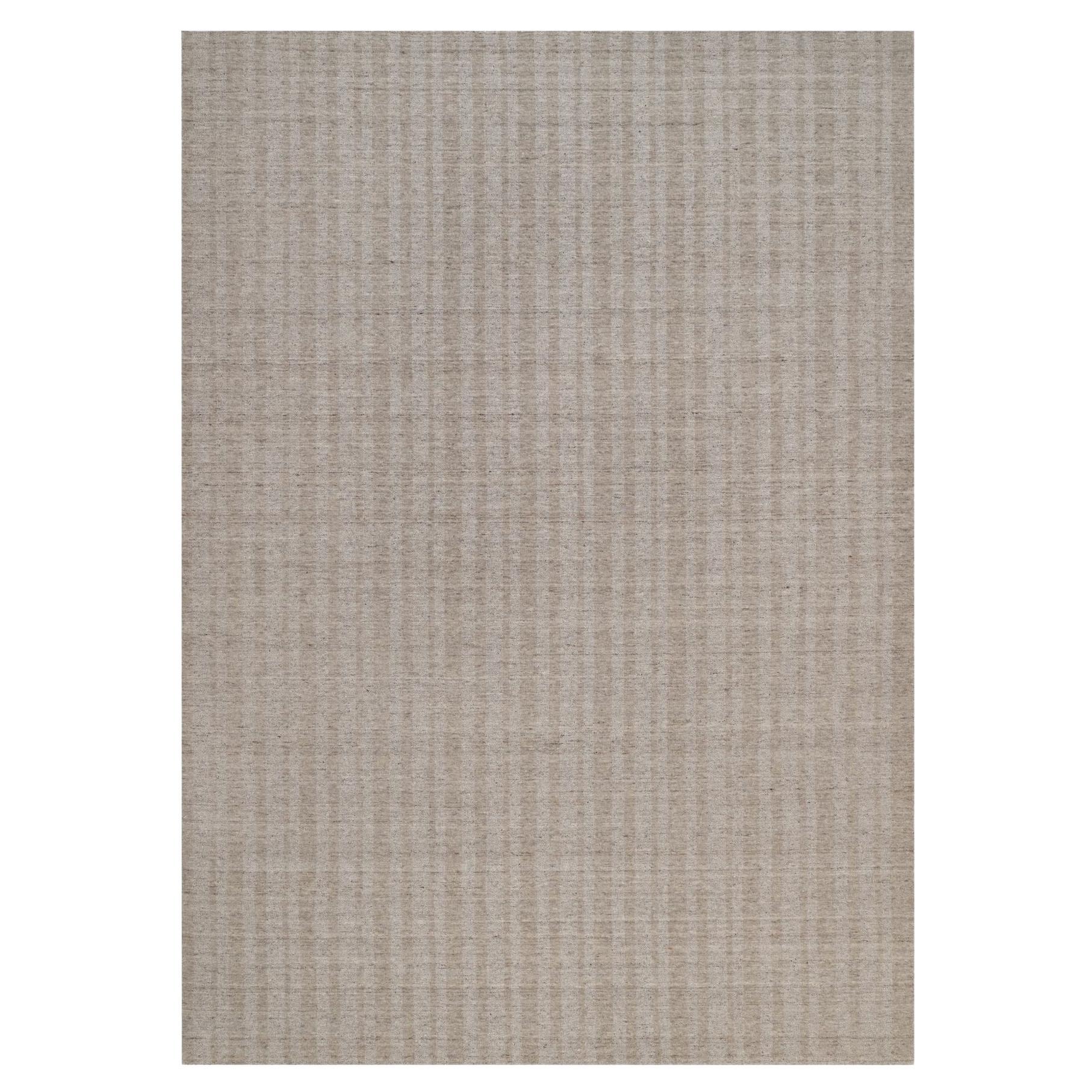 10
x14
Brauner Streifen Design Salz- und Pfeffereffekt Handgewebter Teppich aus reiner Wolle