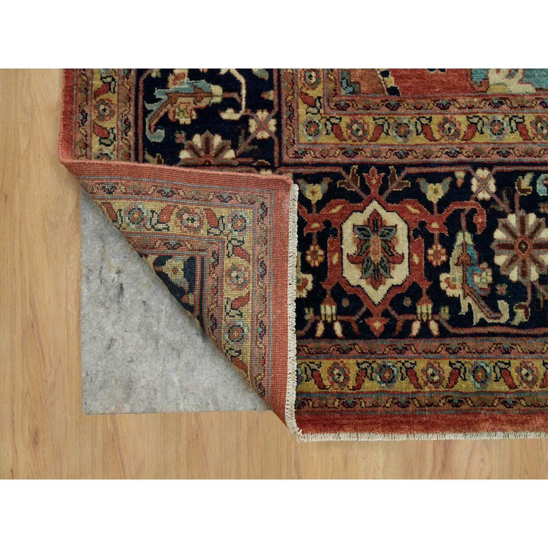 Alfombra Oriental Heris Re-Creación Pura Lana Anudada a Mano Rojo Bruschetta 10'x14' Indio en venta