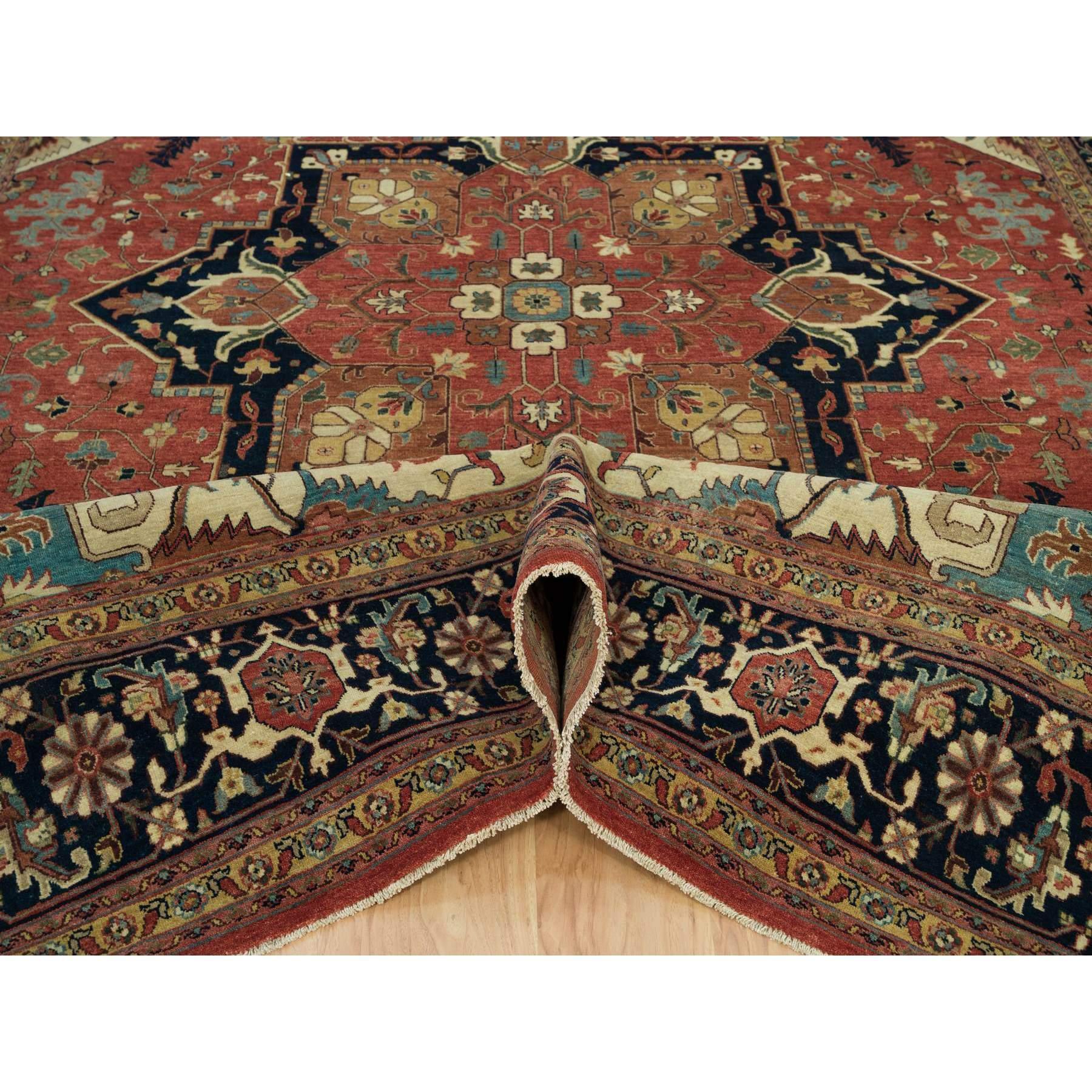 Alfombra Oriental Heris Re-Creación Pura Lana Anudada a Mano Rojo Bruschetta 10'x14' Anudado a mano en venta
