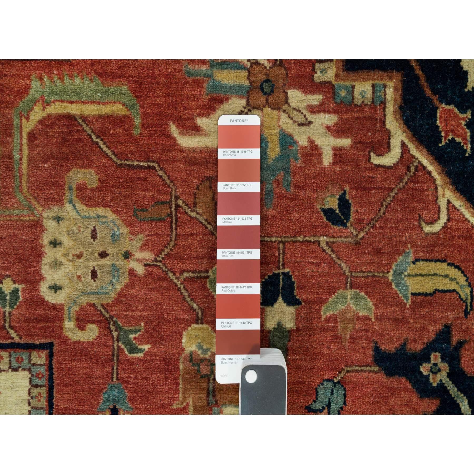 Alfombra Oriental Heris Re-Creación Pura Lana Anudada a Mano Rojo Bruschetta 10'x14' Siglo XXI y contemporáneo en venta