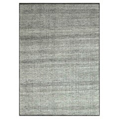 10'x14' Caviar Black Hand Knotted Pure Wool Oxidized Grass Design Oriental Rug