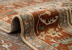 10x14 Cream Rust Classic Persian Hand Knotted Wool Rug ( G-10265 )