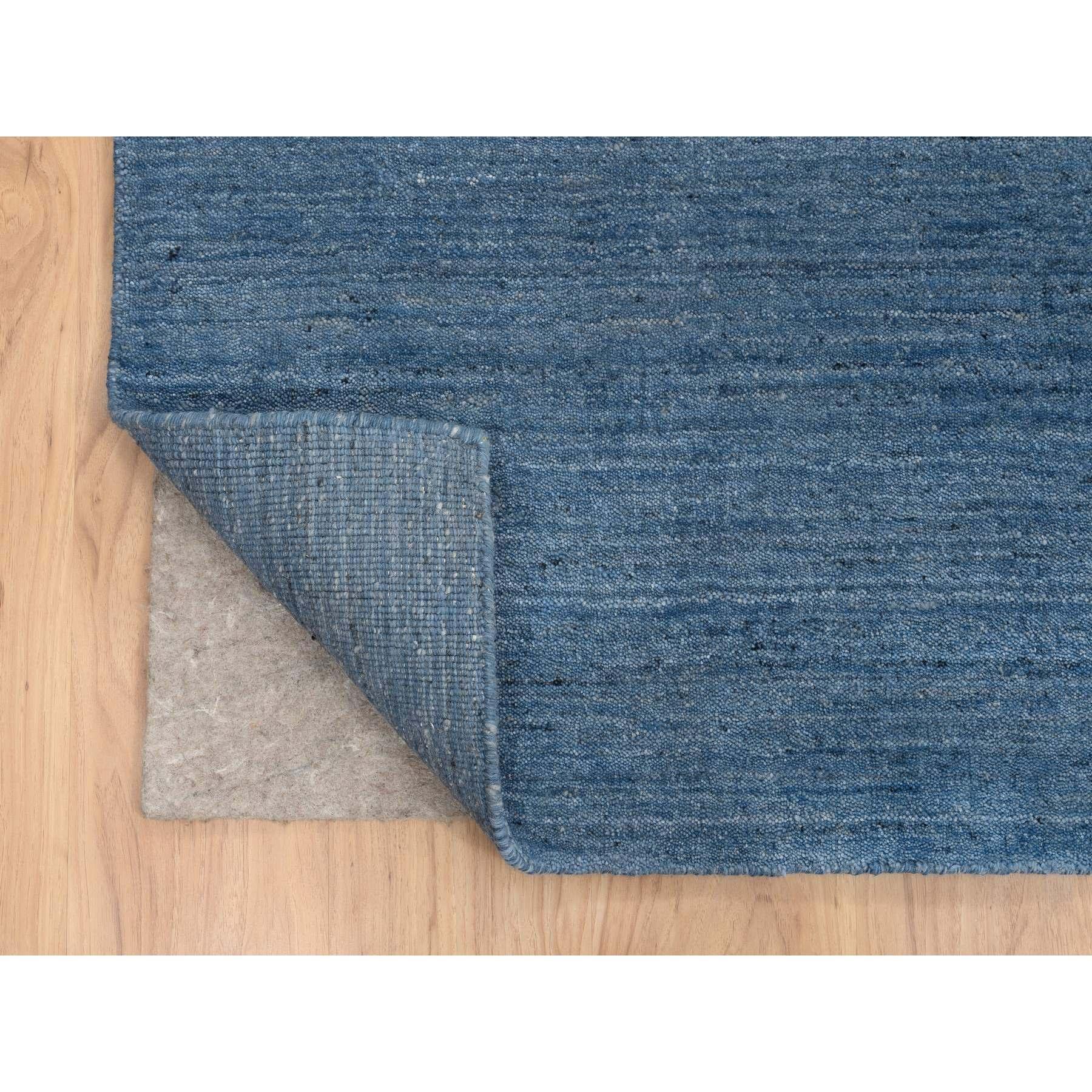 10'x14' Alfombra oriental de lana de diseño moderno tejida a mano azul vaquero tono sobre tono Anudado a mano en venta