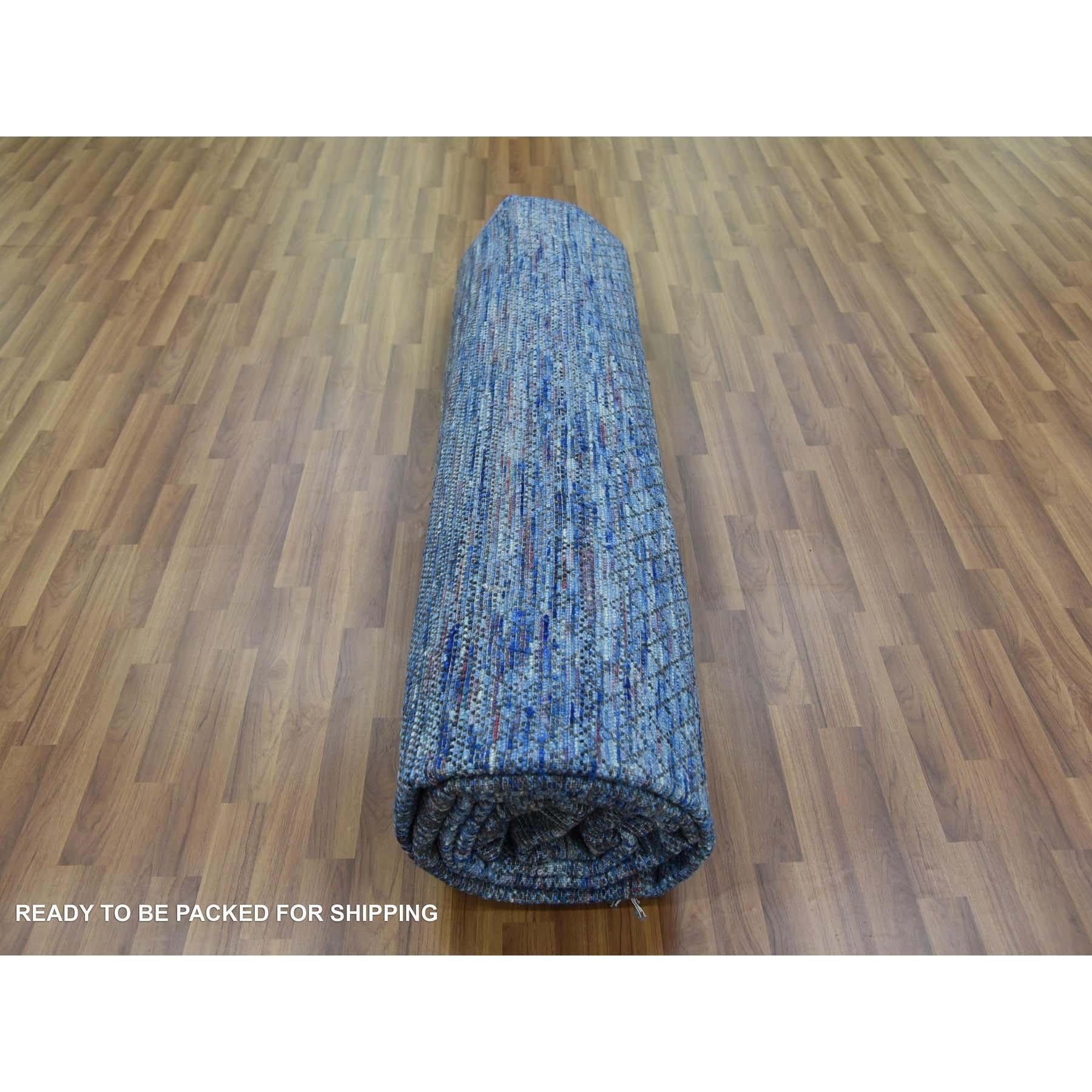 10'x14' Denim Blue Modern Chiaroscuro Collection Tappeto in pura lana annodato a mano in vendita 2