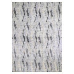 10'x14' DIMENSIONAL CURTAINS Gray Silk with Textured Wool Hand Knotted Rug