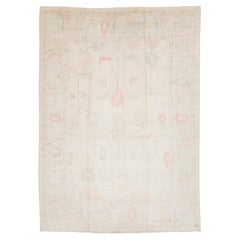 10x14 Ethereal Blush & Cream Modern Oushak Style Wool Area Rug