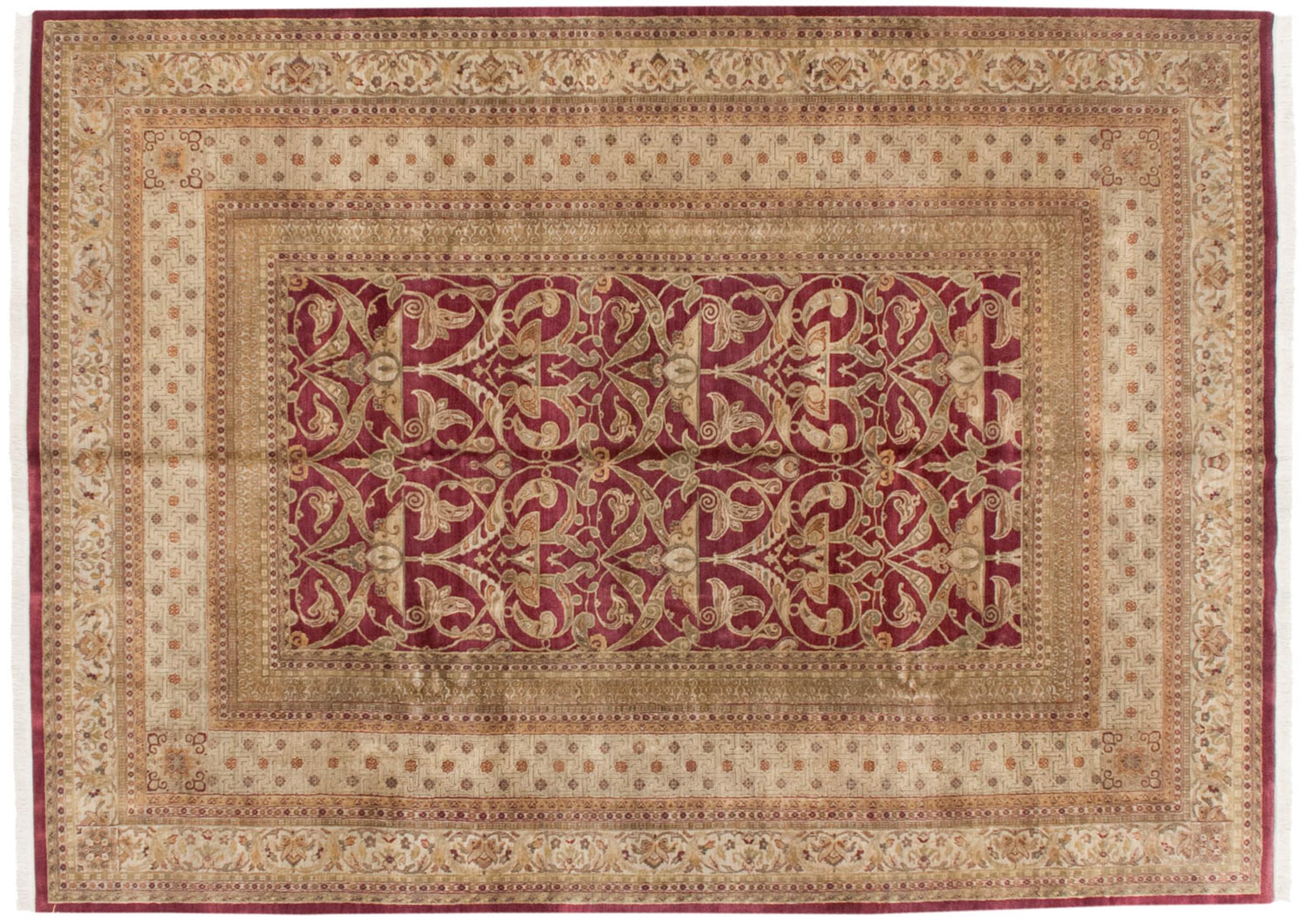 Wool Fine Indian Art Nouveau Design Carpet For Sale