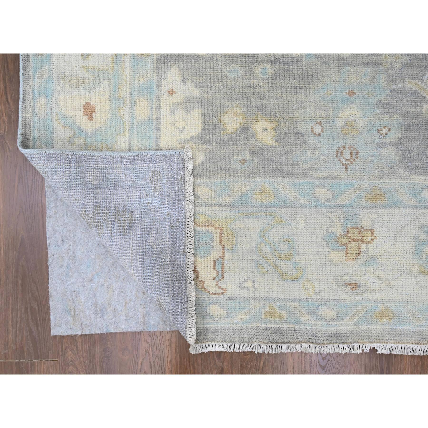 Indian 10'x14' Fossil Gray Supple Collection Tone On Tone Hand Knotted Pure Wool Rug For Sale