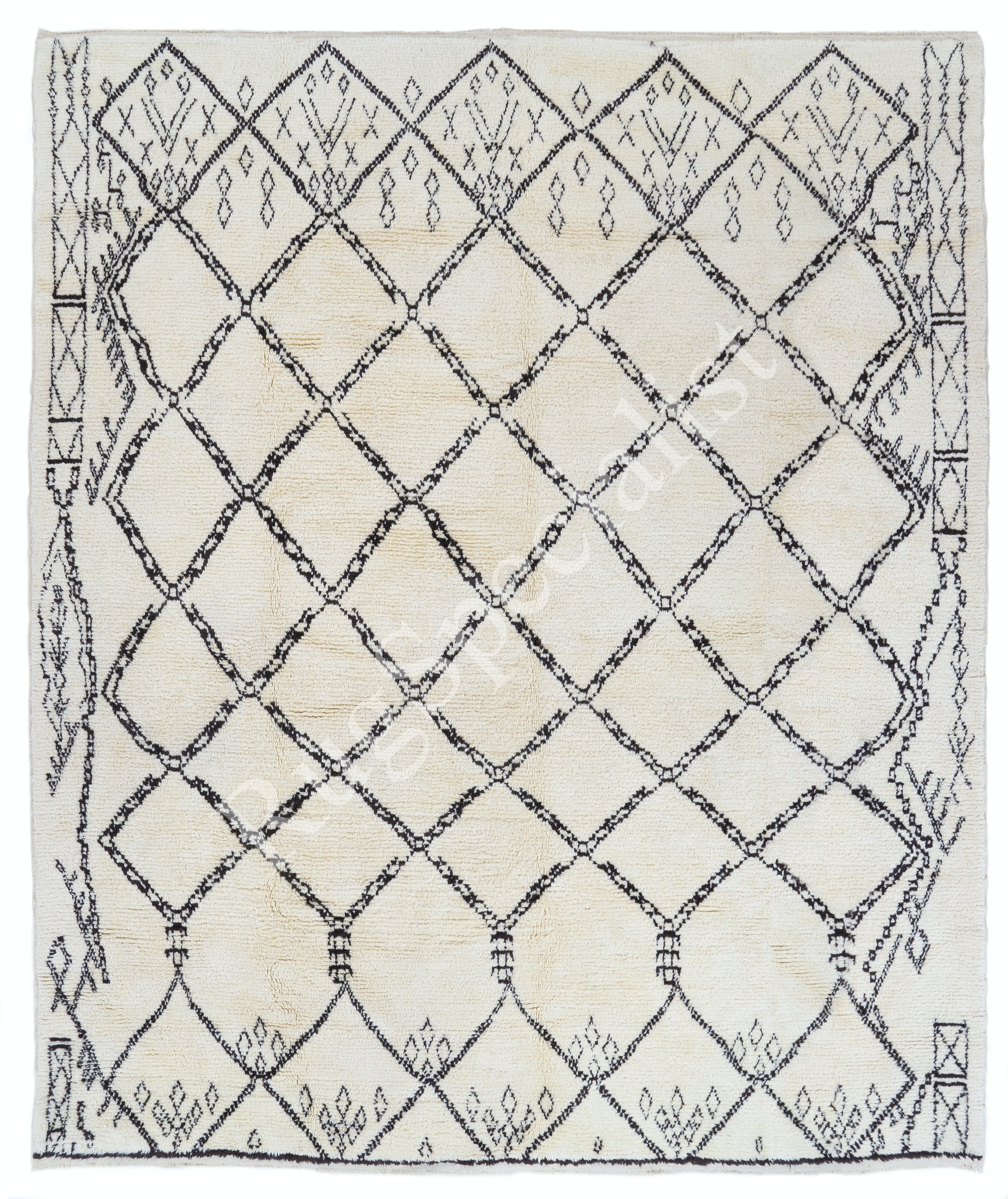 10x14 Ft Contemporary Moroccan Berber Wool Tulu Rug. Custom Options Available For Sale