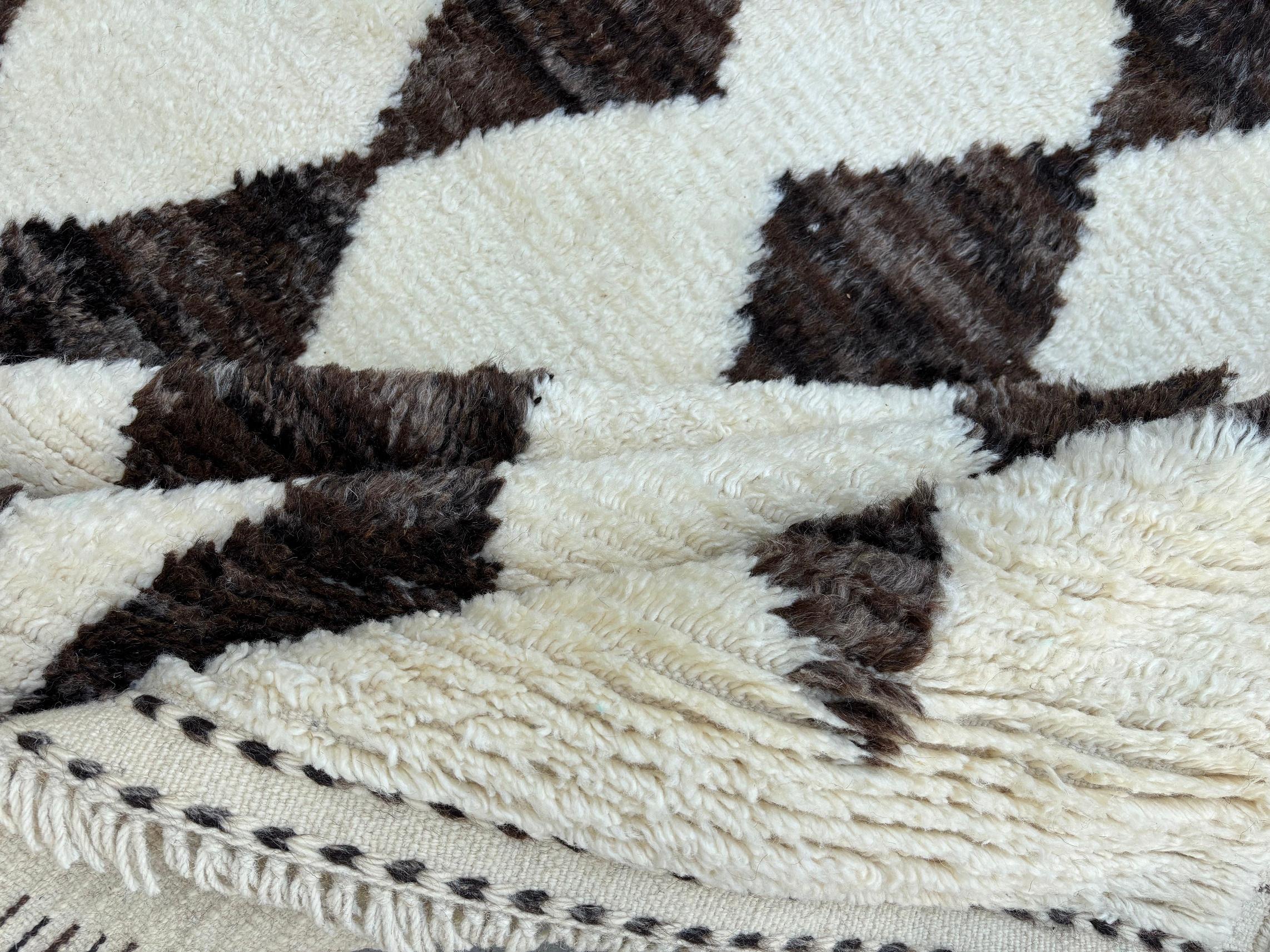 Noué à la main 10x14 Ft Tapis design marocain fait main. Options sur mesure disponibles. 100 % laine en vente