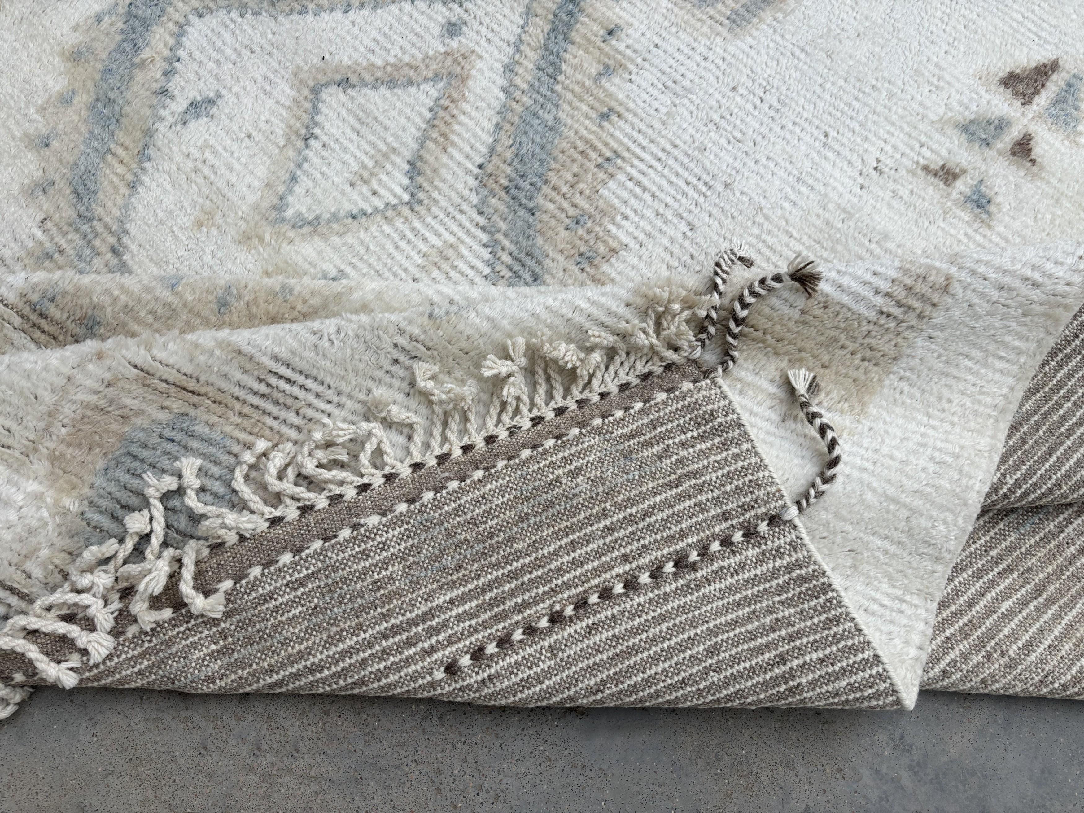 10x14 Ft Tapis de style marocain fait main, 100% laine naturelle. Tapis Beni Ourain Neuf - En vente à Spring Valley, NY