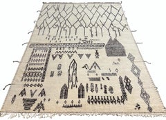 10x14 Ft Handmade Moroccan style Rug. All Natural Wool. Custom Options Available