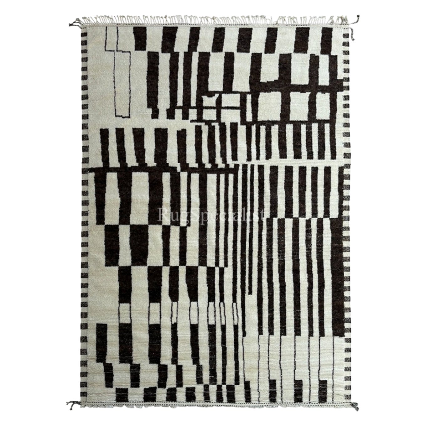 Moderner marokkanischer 10x14 Ft Teppich im Berberstil. Kundenspezifische Optionen möglich. 100 % Wolle