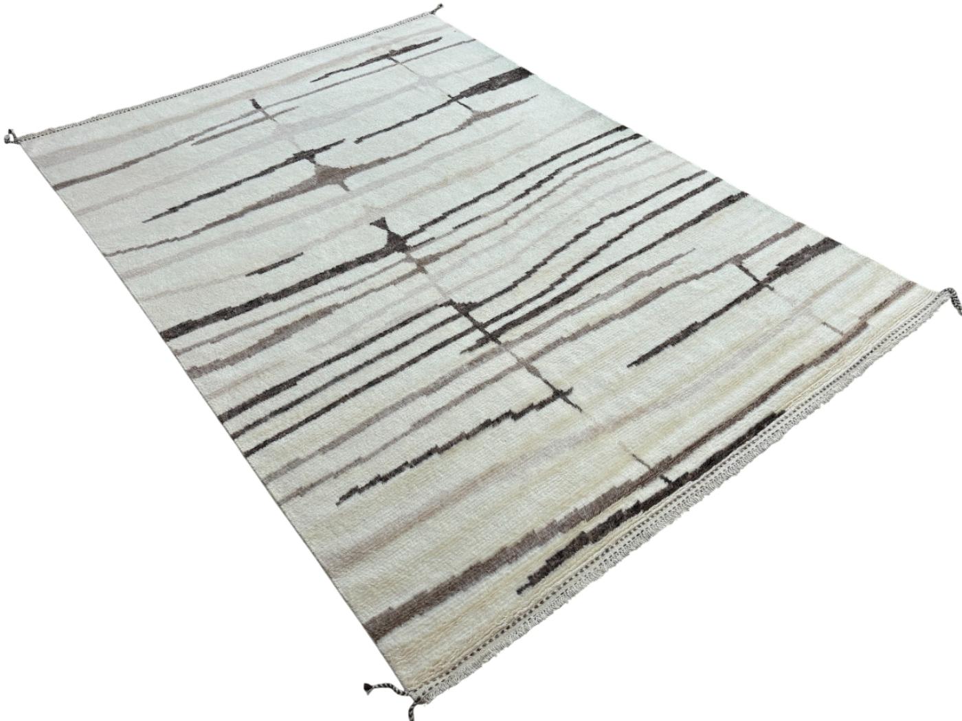 Alfombra moderna marroquí de estilo bereber de 10x14 pies. Opciones personalizadas disponibles. 100% Lana Moderno en venta