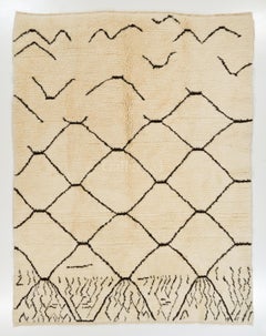 Bespoke Moroccan Style Wool Rug. Hand-Knotted Beni Ourain Inspired Design 10x14
