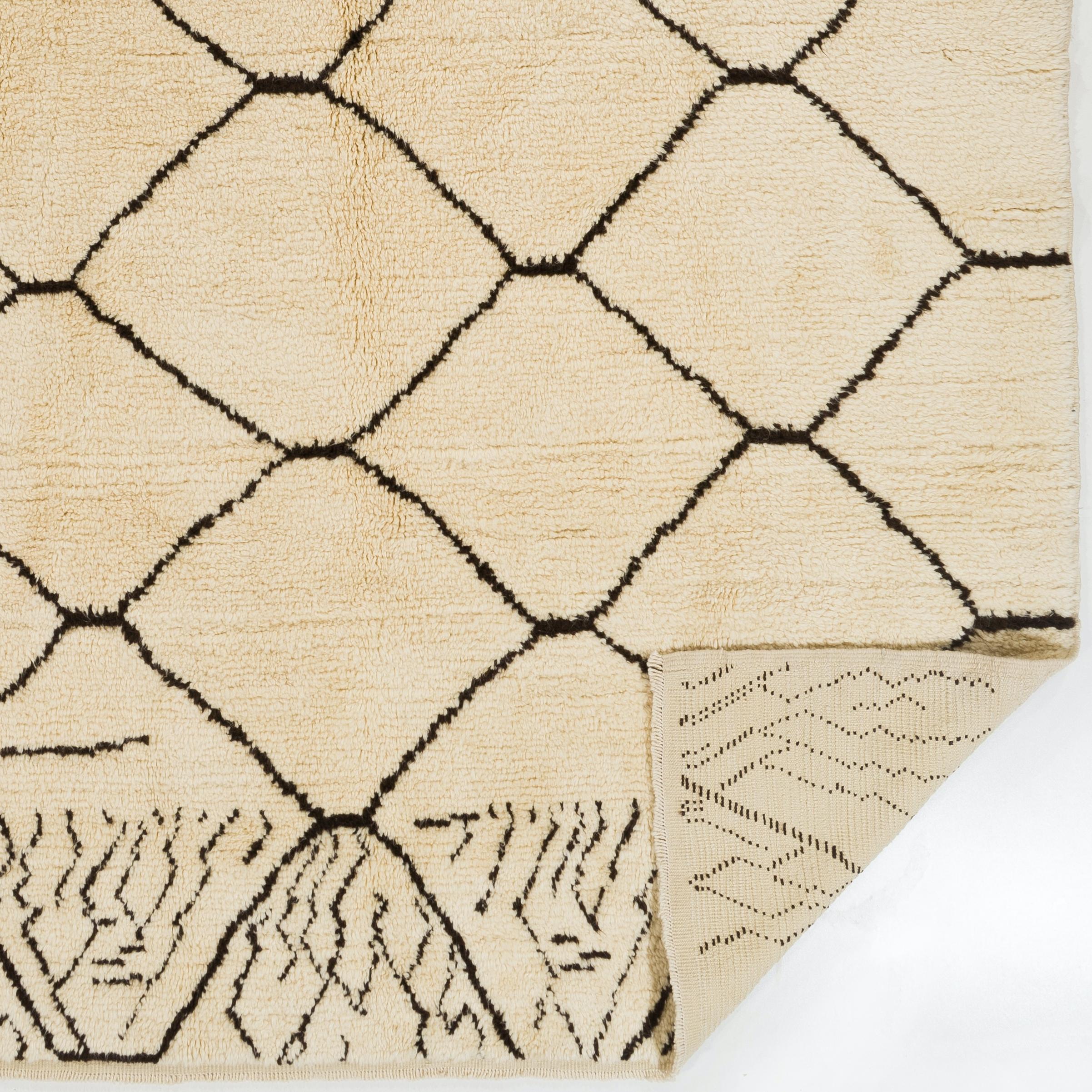 10x14 Fuß Marokkanischer Teppich. 100% natürliche Wolle. Moderner handgeknüpfter „Tulu“-Teppich im Zustand „Neu“ im Angebot in Philadelphia, PA