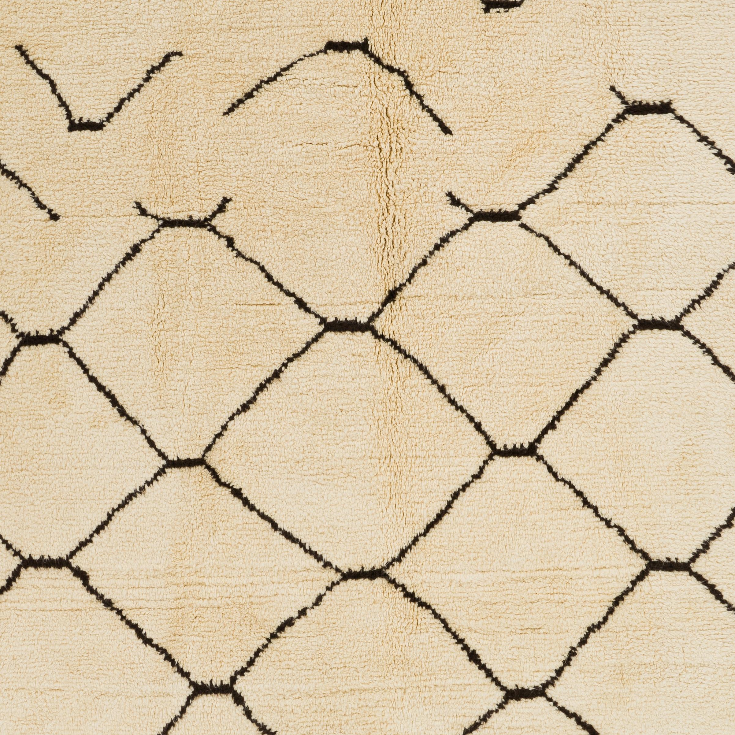 10x14 Fuß Marokkanischer Teppich. 100% natürliche Wolle. Moderner handgeknüpfter „Tulu“-Teppich (21. Jahrhundert und zeitgenössisch) im Angebot