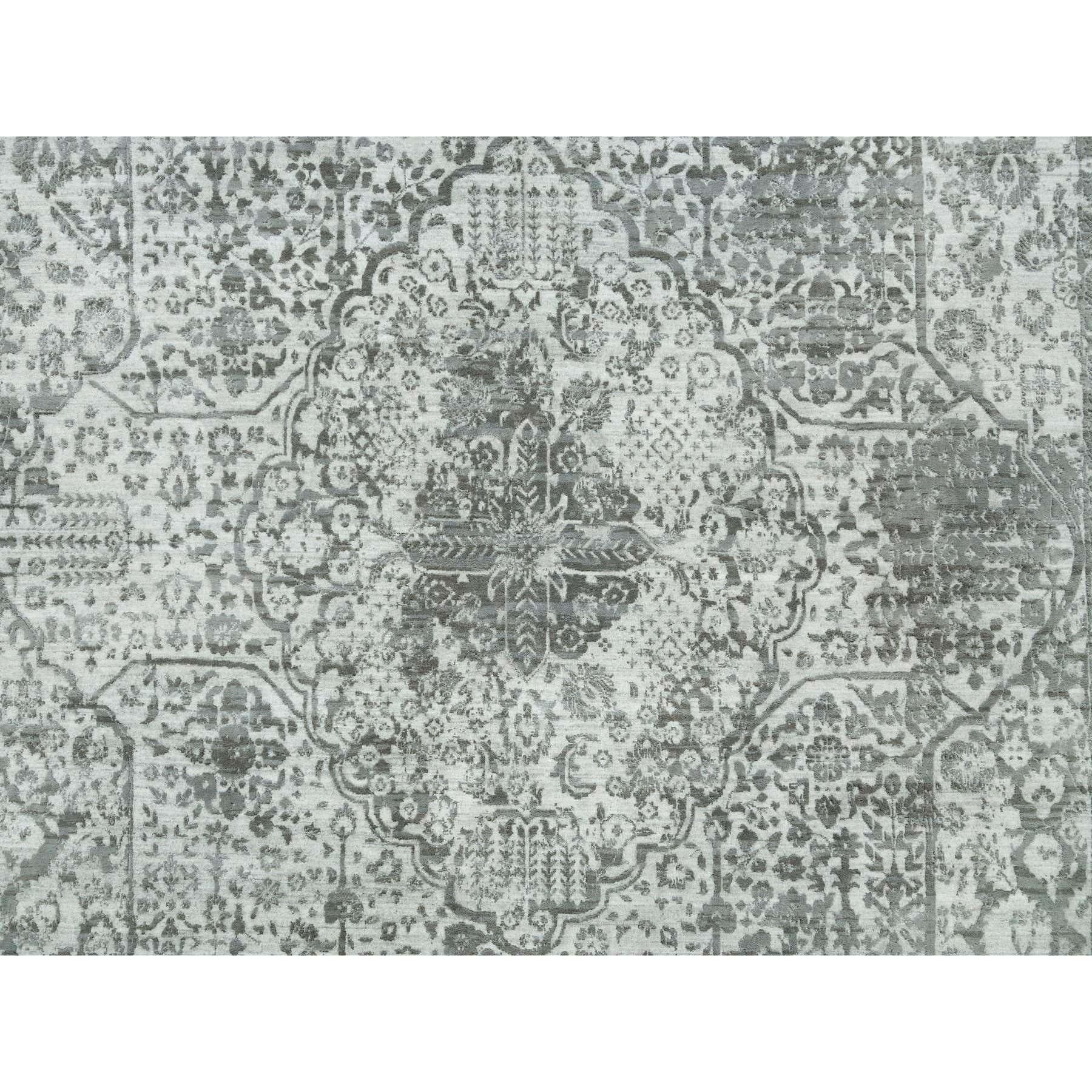 10'x14' Gainsboro Tappeto in lana e seta annodato a mano con disegno zoroastriano in vendita 1