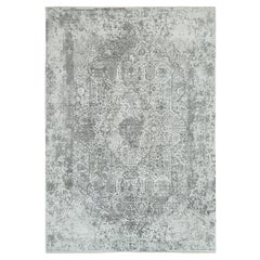 10'x14' Gainsboro Tappeto in lana e seta annodato a mano con disegno zoroastriano