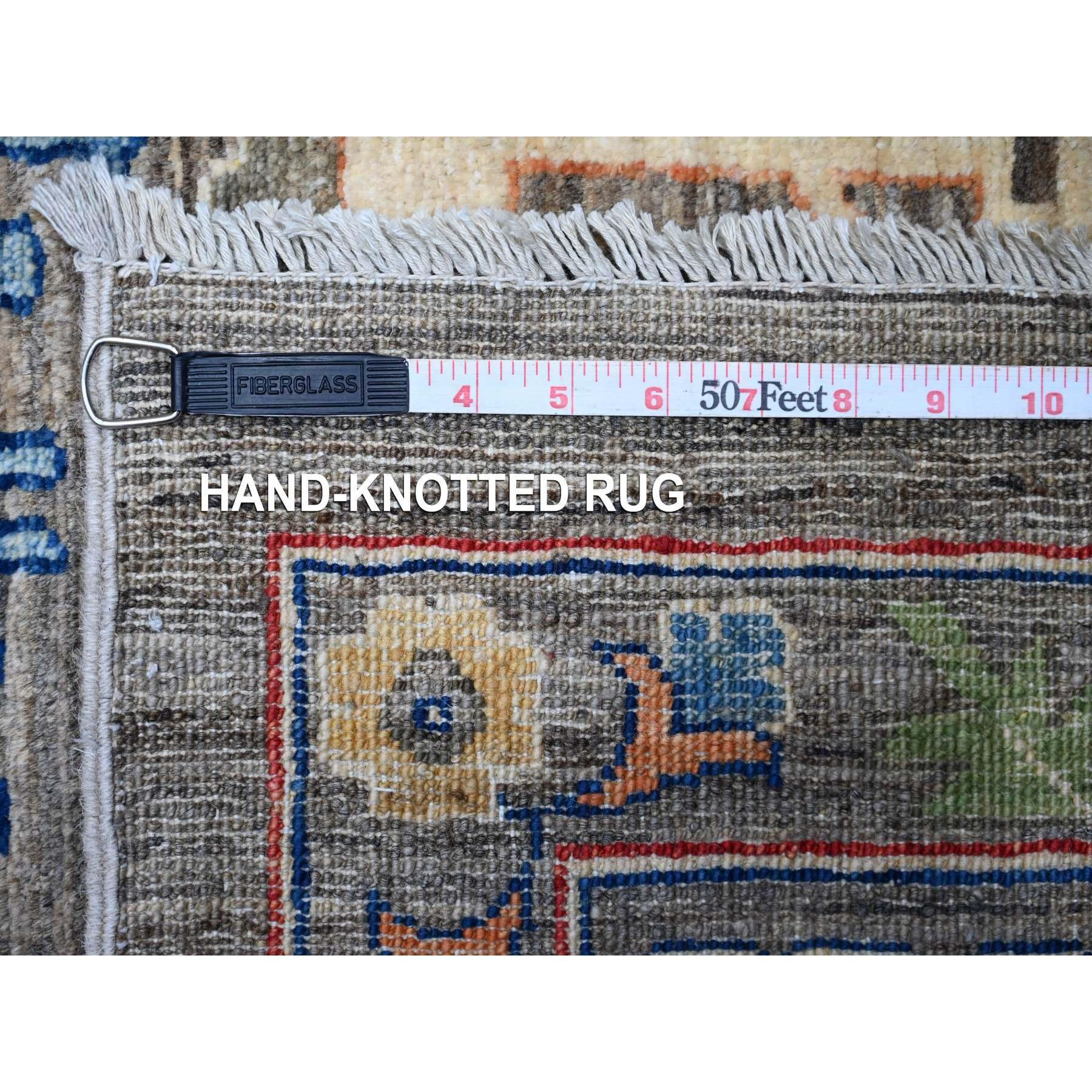 Tapis d'Orient 10'x14' Gris All Over Design Laine Noué à la Main Collection Aryana en vente 4
