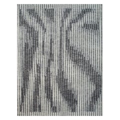 10x14 Gray Hand-Knotted Wool Vertical Shifting Sands Abstract Modern Carpet Rug