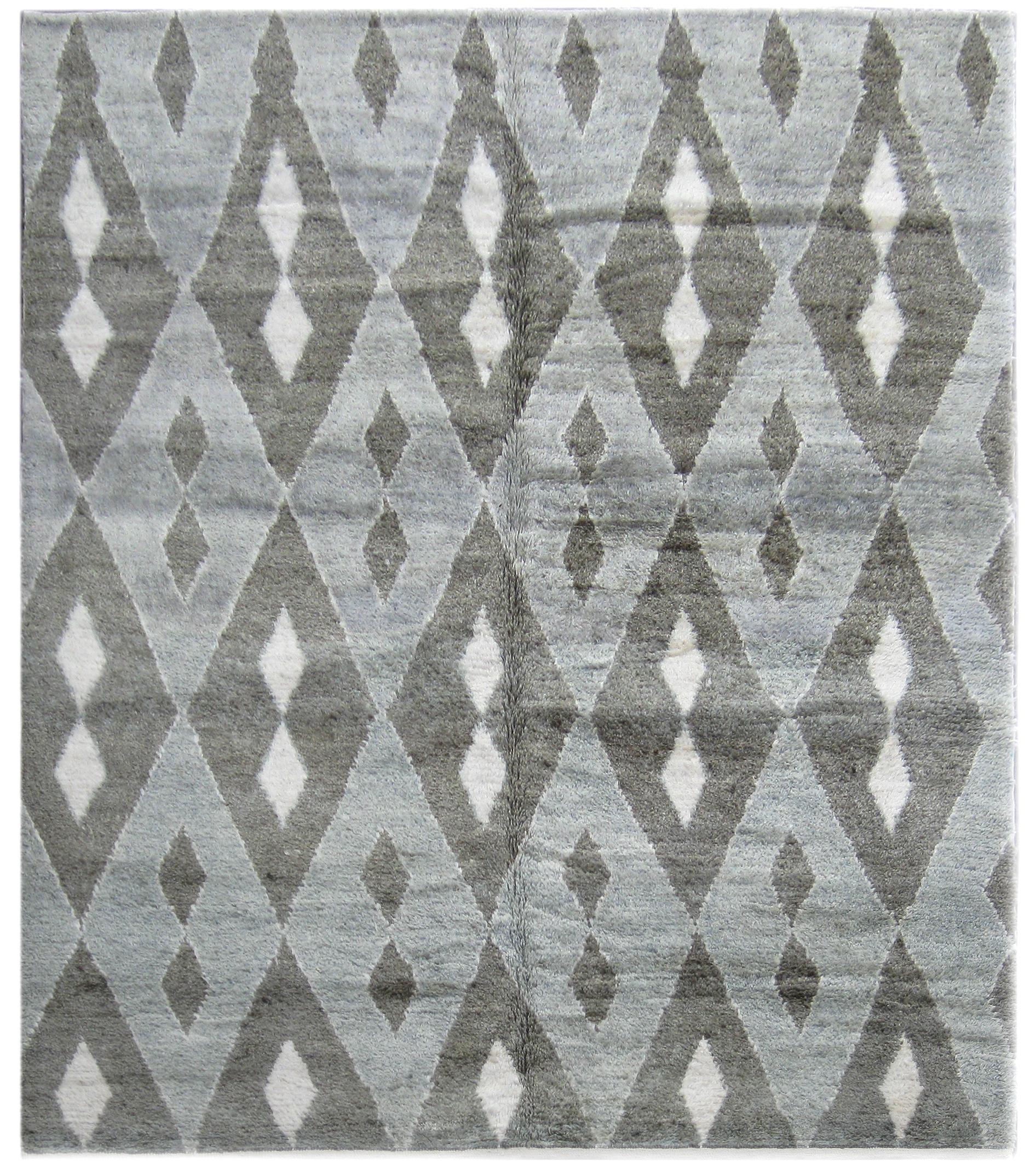 XXI secolo e contemporaneo Tappeto moderno marocchino 10'x14' grigio in vendita
