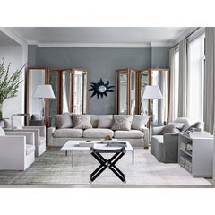 10'x14' Gray Vertical Ombre Design Pure Silk with Wool Hand Knotted Oriental Rug