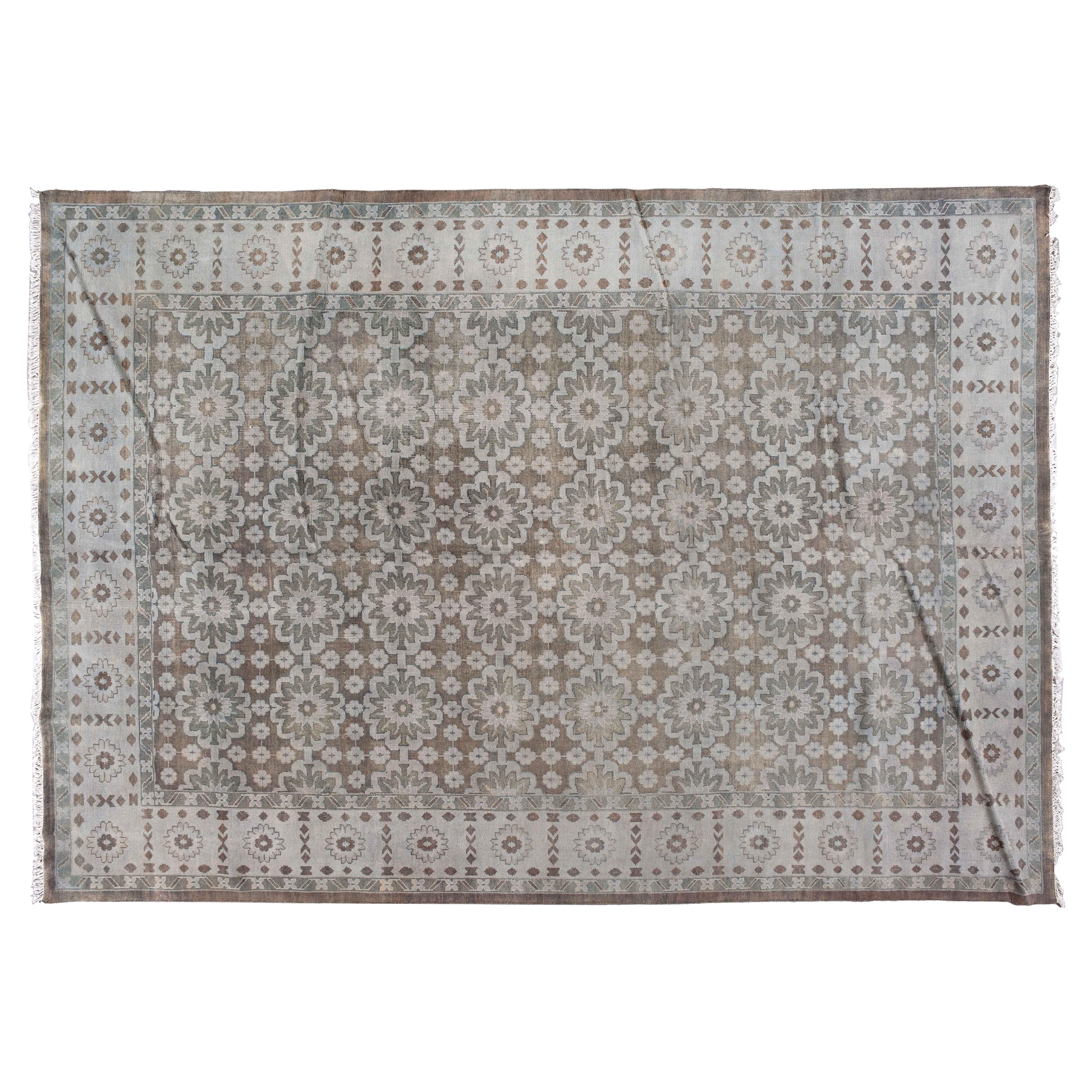 Alfombra de diseño floral gris 10'x14 en venta