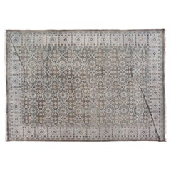 10'x14' Grauer Teppich mit Blumendesign