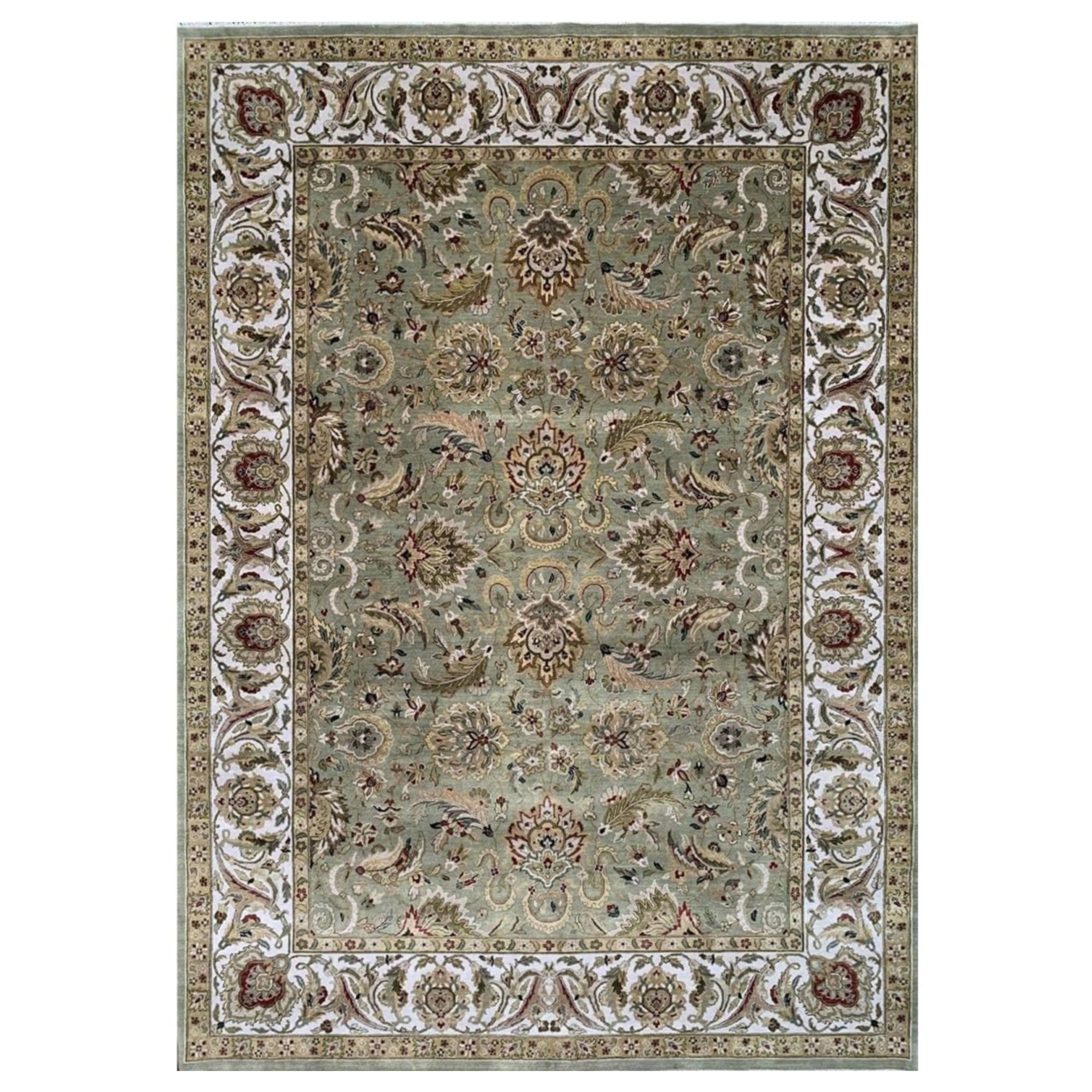 10x14 Hand Knotted Indian Agra Area Rug
