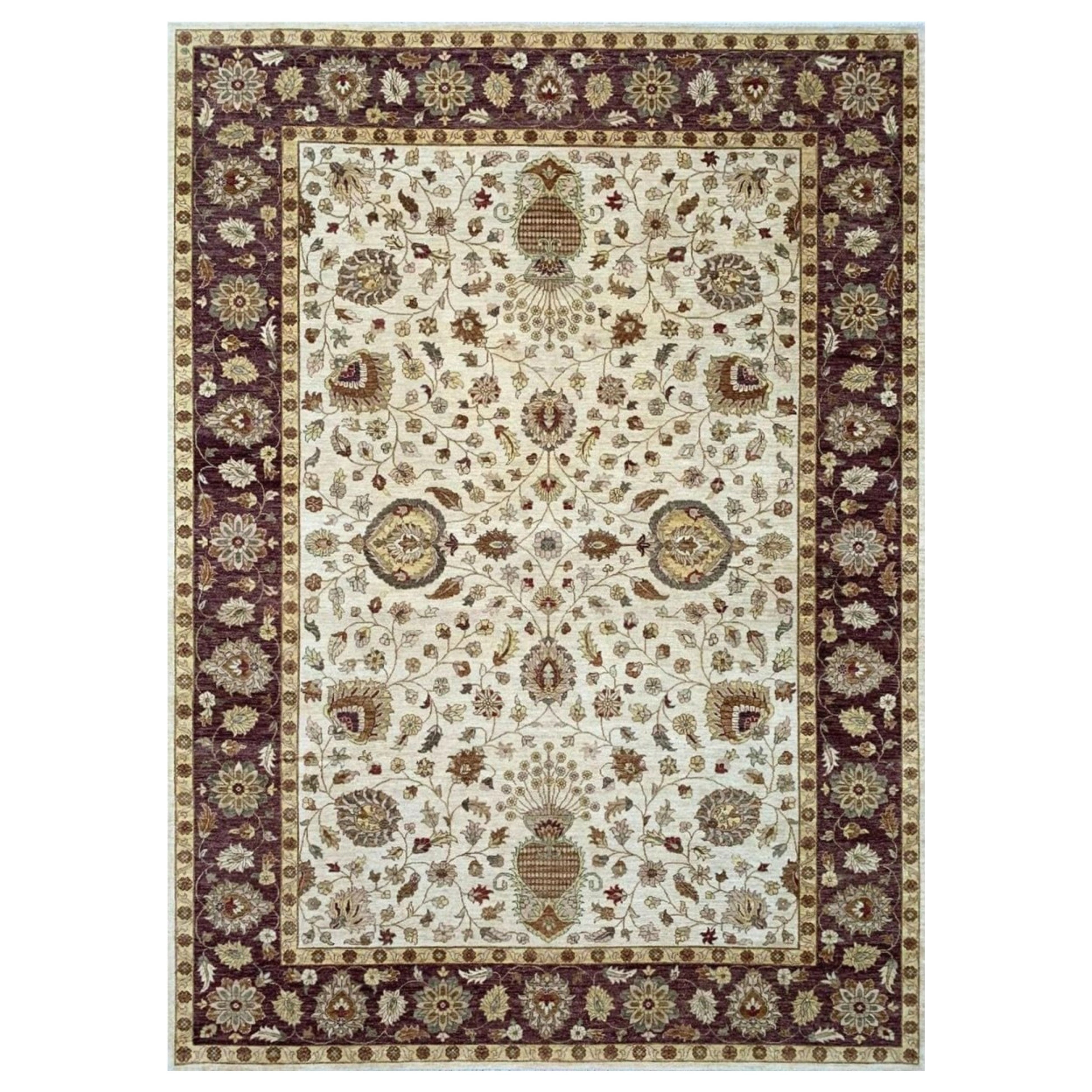 10x14 Hand Knotted Indian Agra Area Rug