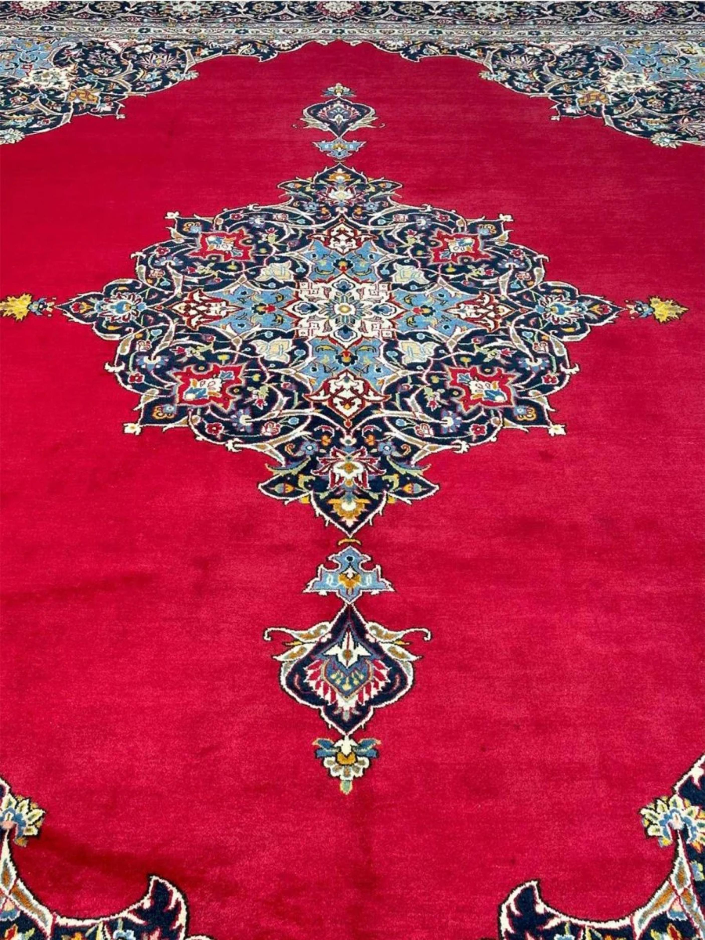 10x14 Hand Knotted Old Kashan rug en venta 3