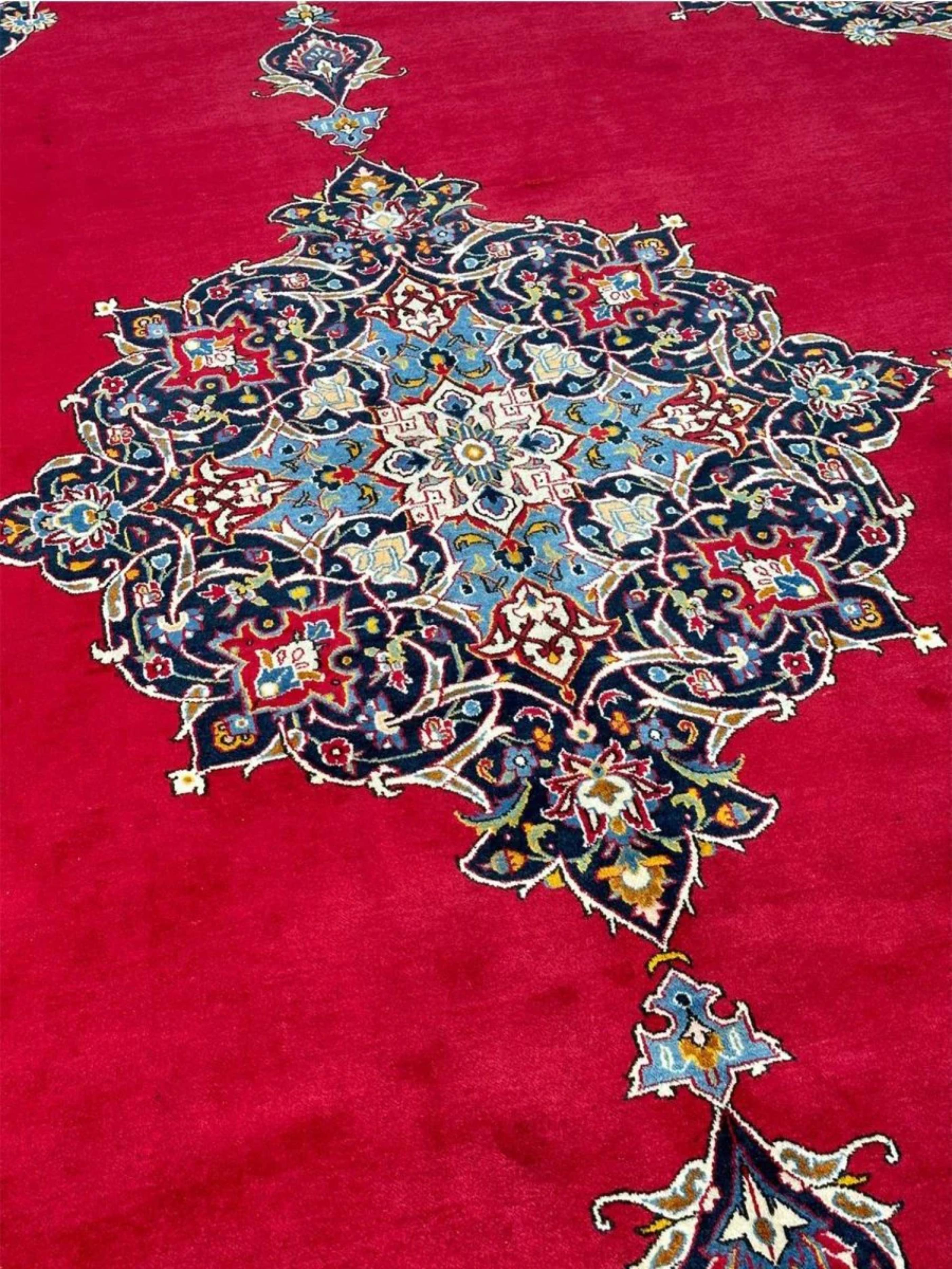 10x14 Hand Knotted Old Kashan rug Anudado a mano en venta