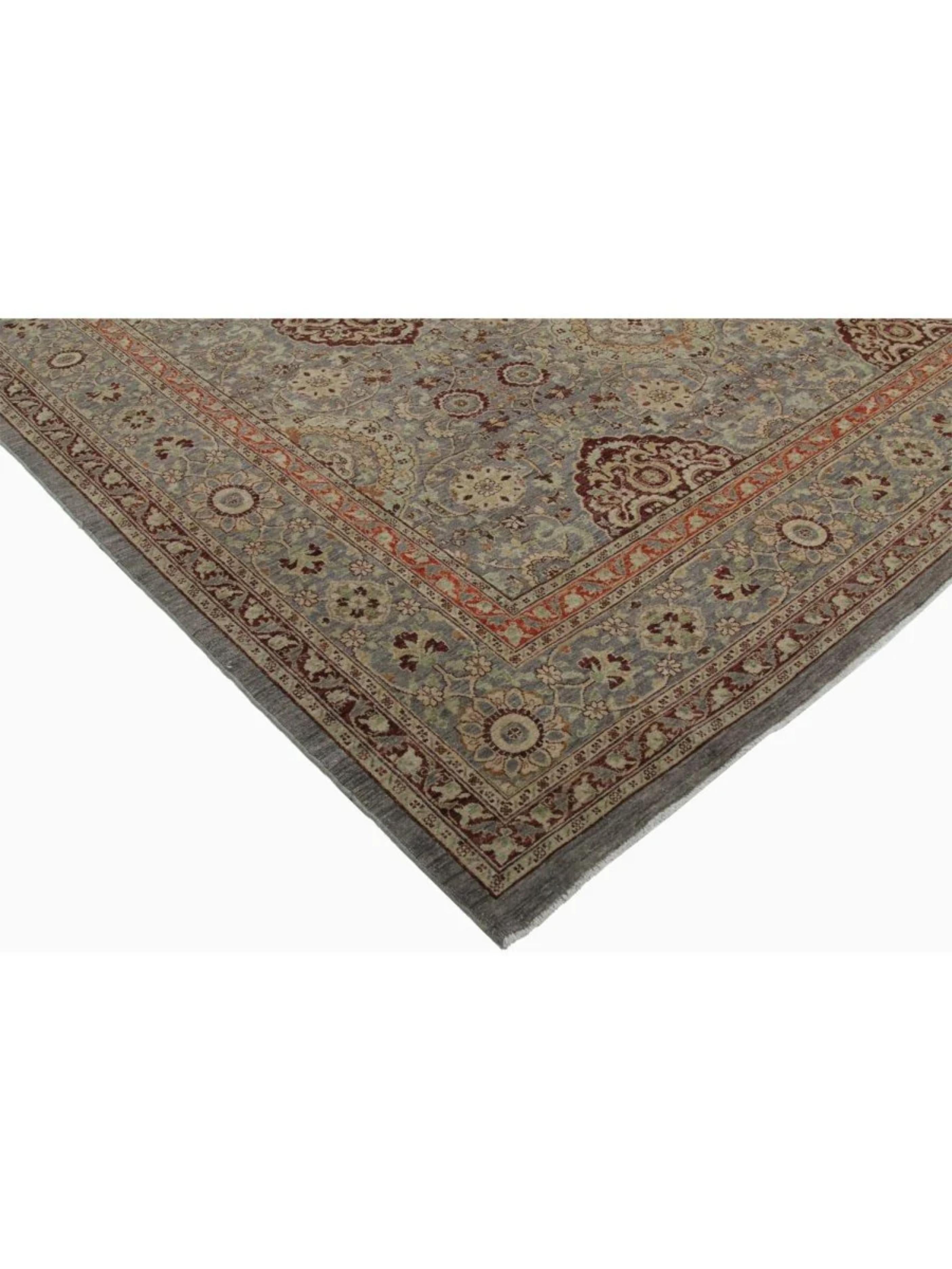 Laine 10x14 Tapis transitionnel pakistanais noué à la main en vente
